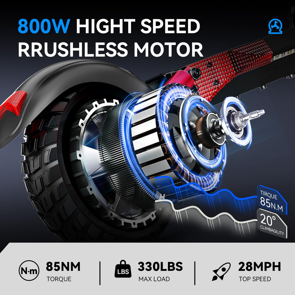 Electric Scooter with Seat 10 inch Off Road Foldable J5780