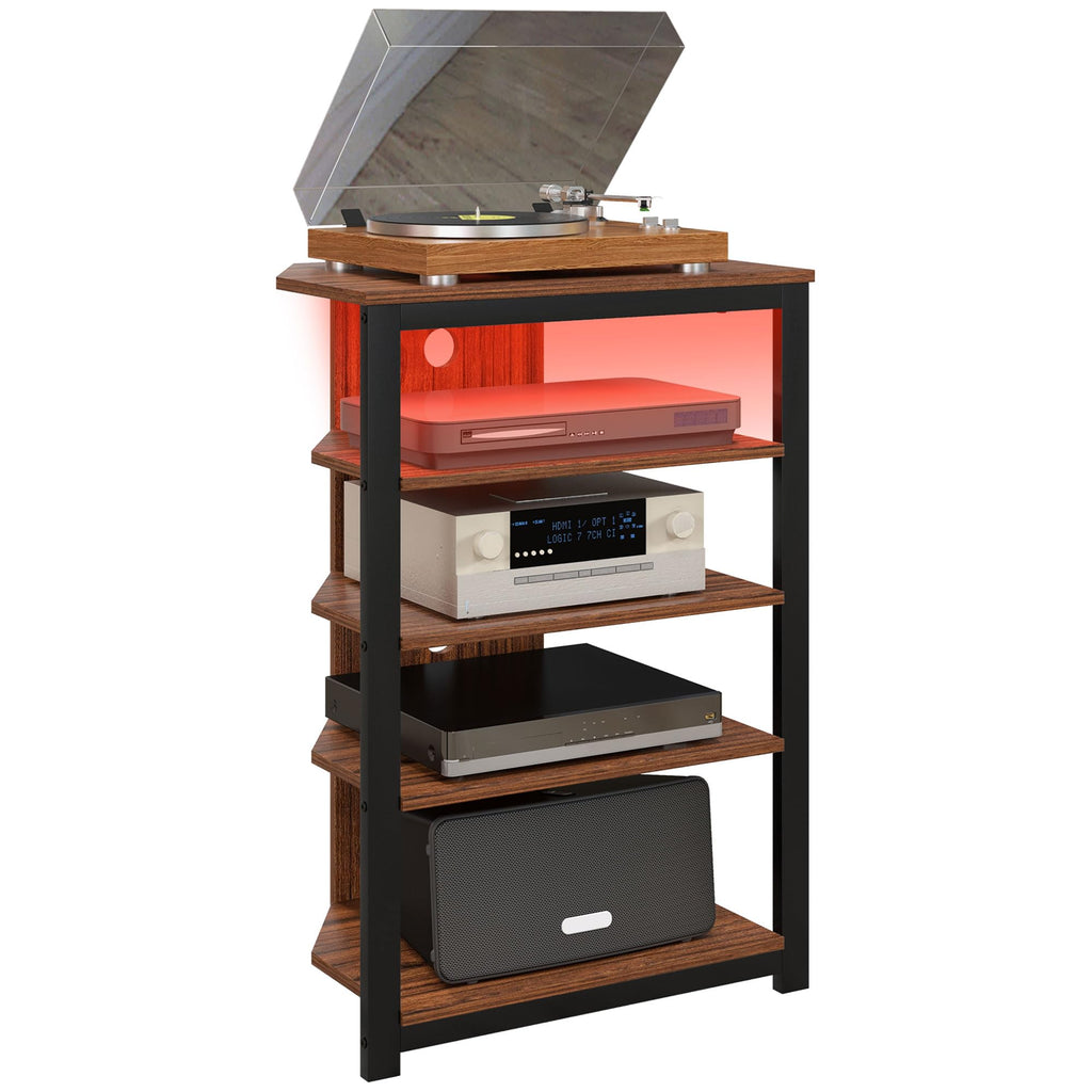 Brown 4-Tier Media Stand B3221