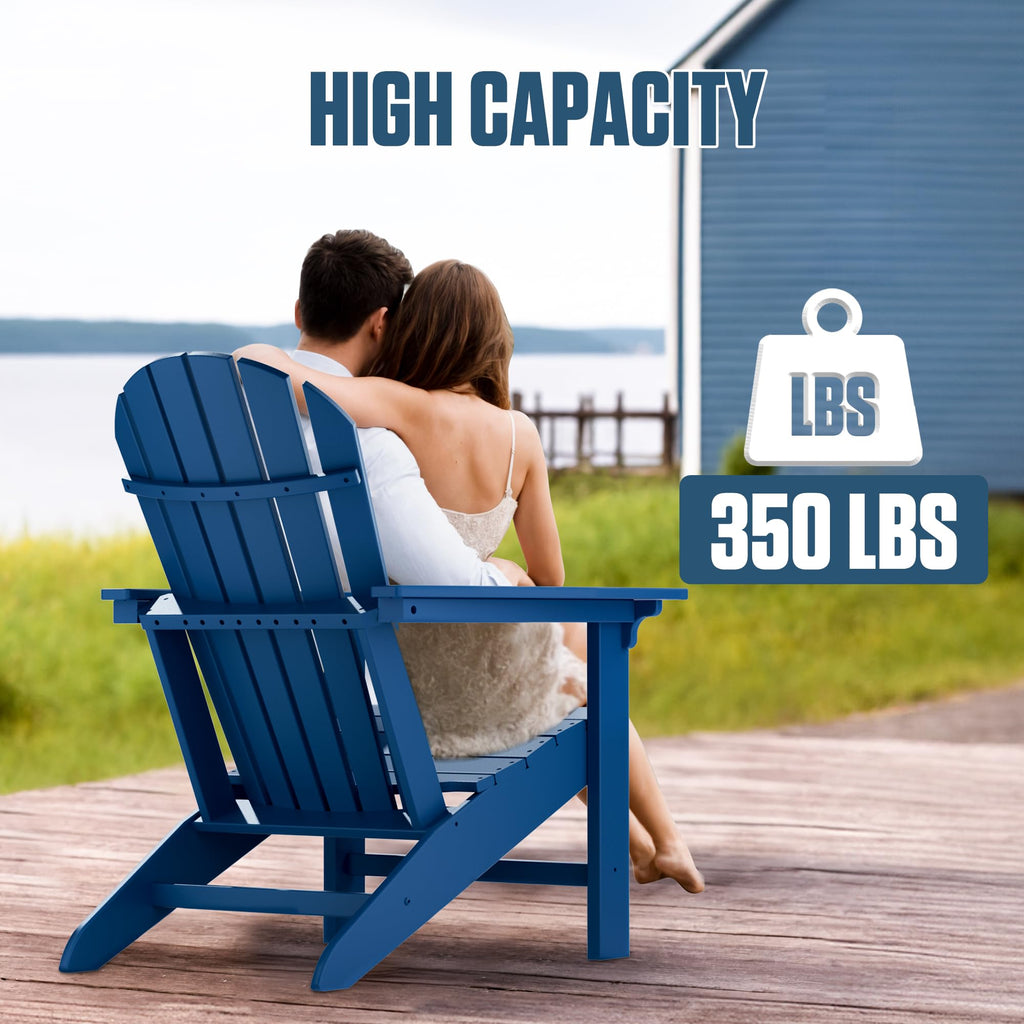 Plastic Adirondack Chair Set of 4 Navy Blue L793408