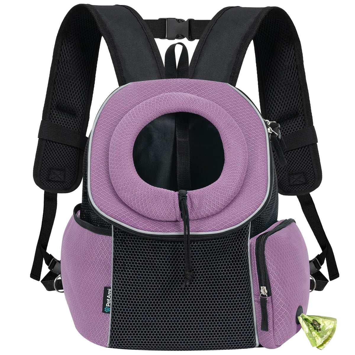 Hands Free Front Pet Carrier Backpack, 10 lbs, Purple V55580