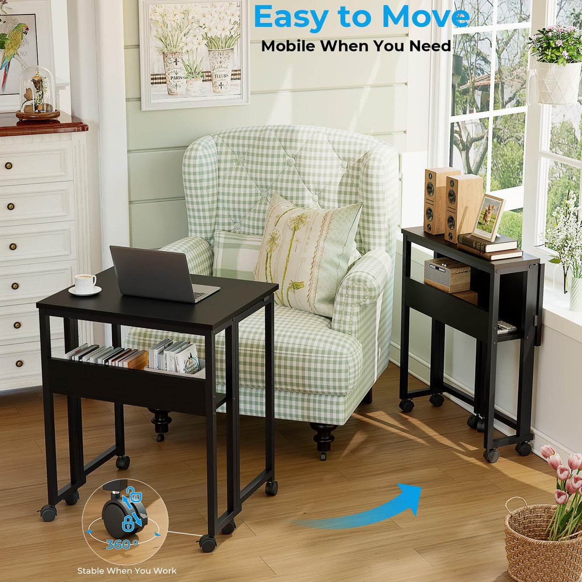 Folding Desk with Wheels L721