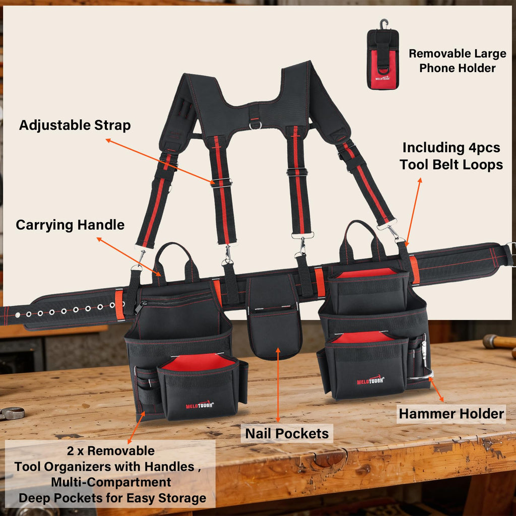 Tool Belt with Suspenders and Tool Pouch J430589