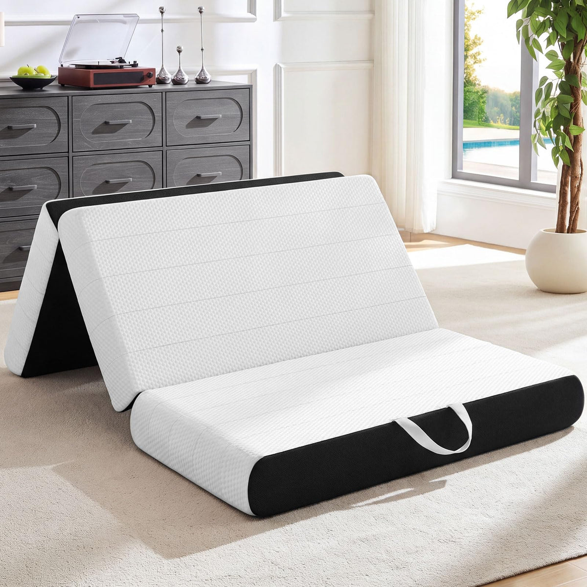 King Tri-Fold Memory Foam Mattress with Washable Cover M1962