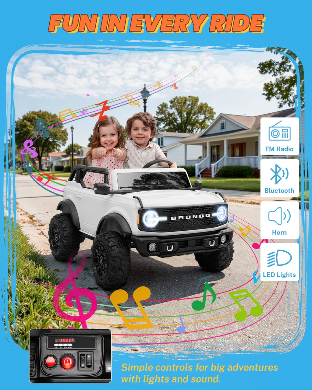 24V 2 Seater Ride on Car with Remote Control E26917