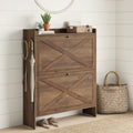 Narrow Shoe Storage Cabinet with 2 Flip Drawers K5224