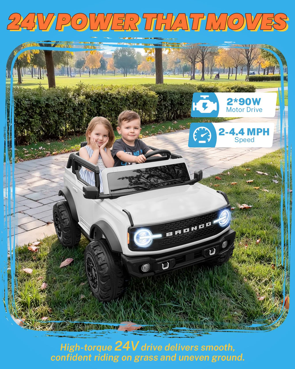 24V 2 Seater Ride on Car with Remote Control E26917