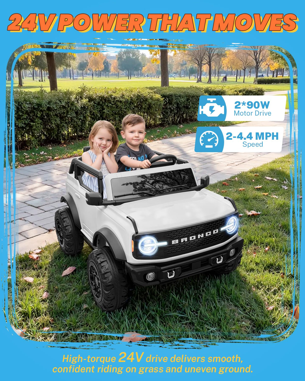 24V 2 Seater Ride on Car with Remote Control E26917
