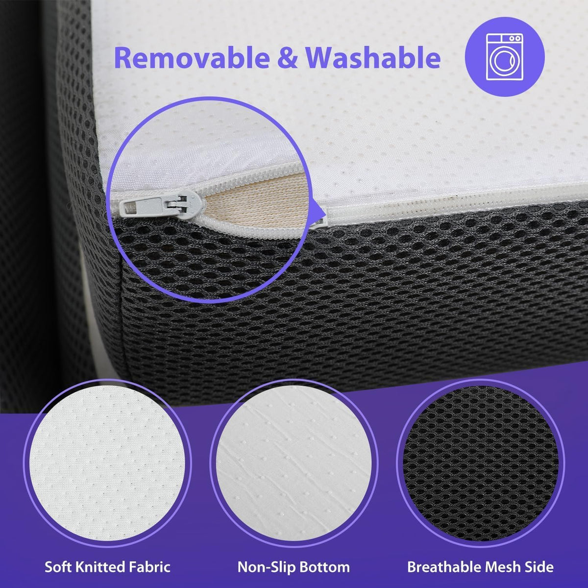 3 inch Tri Fold Memory Foam Mattress with Mesh Cover Y5025