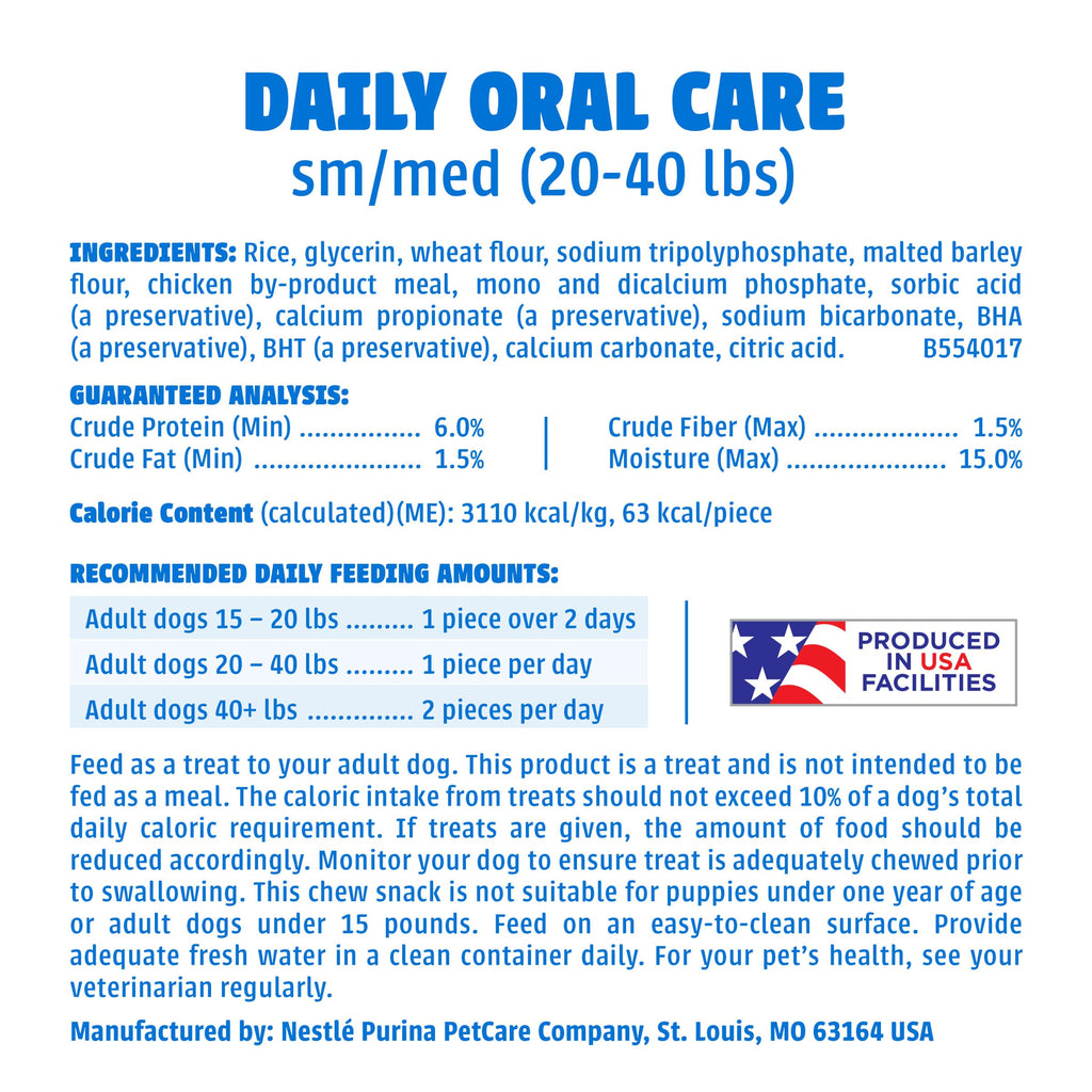 Daily Oral Care Dog Treats, Small/Medium, 60 ct M7594