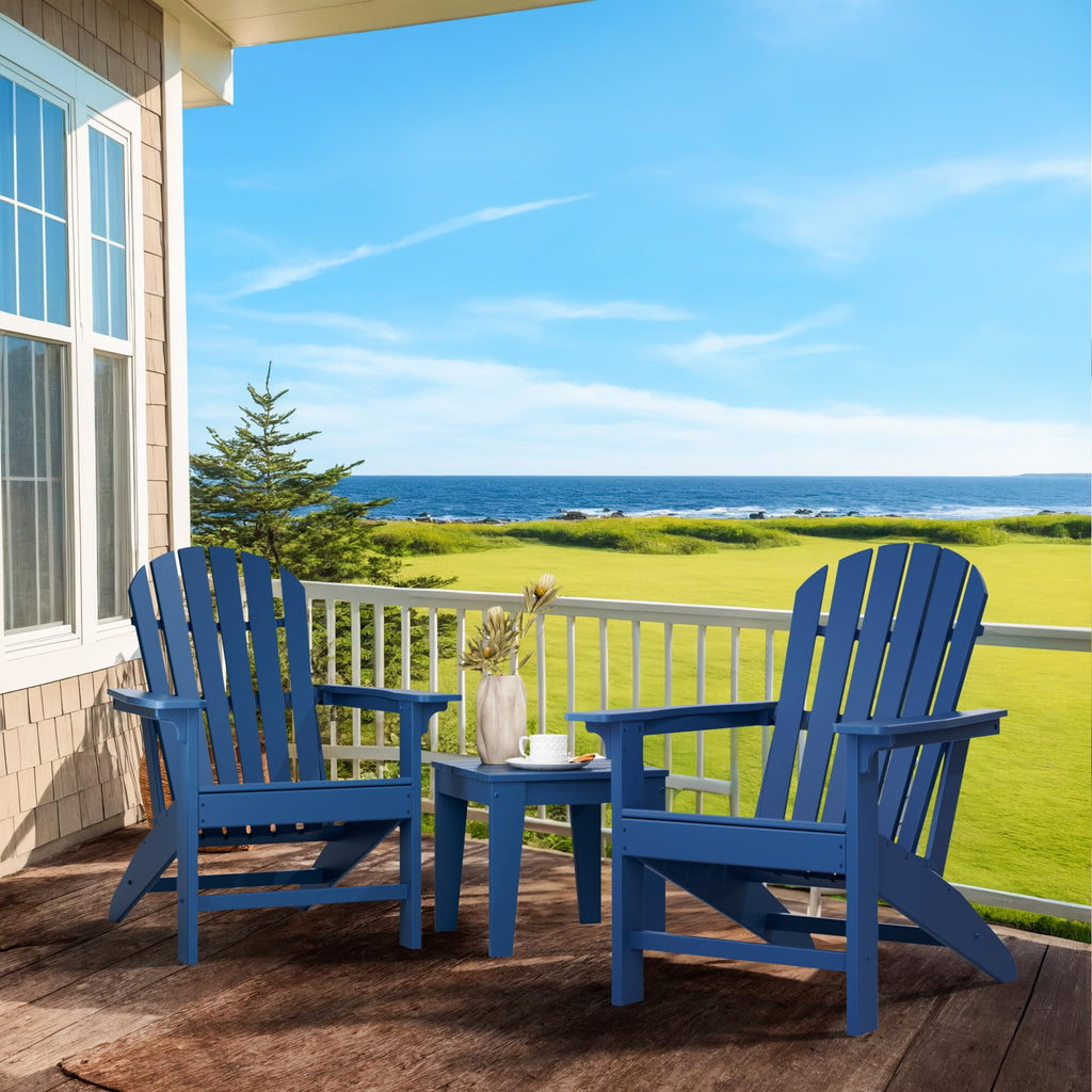 Plastic Adirondack Chair Set of 4 Navy Blue L793408