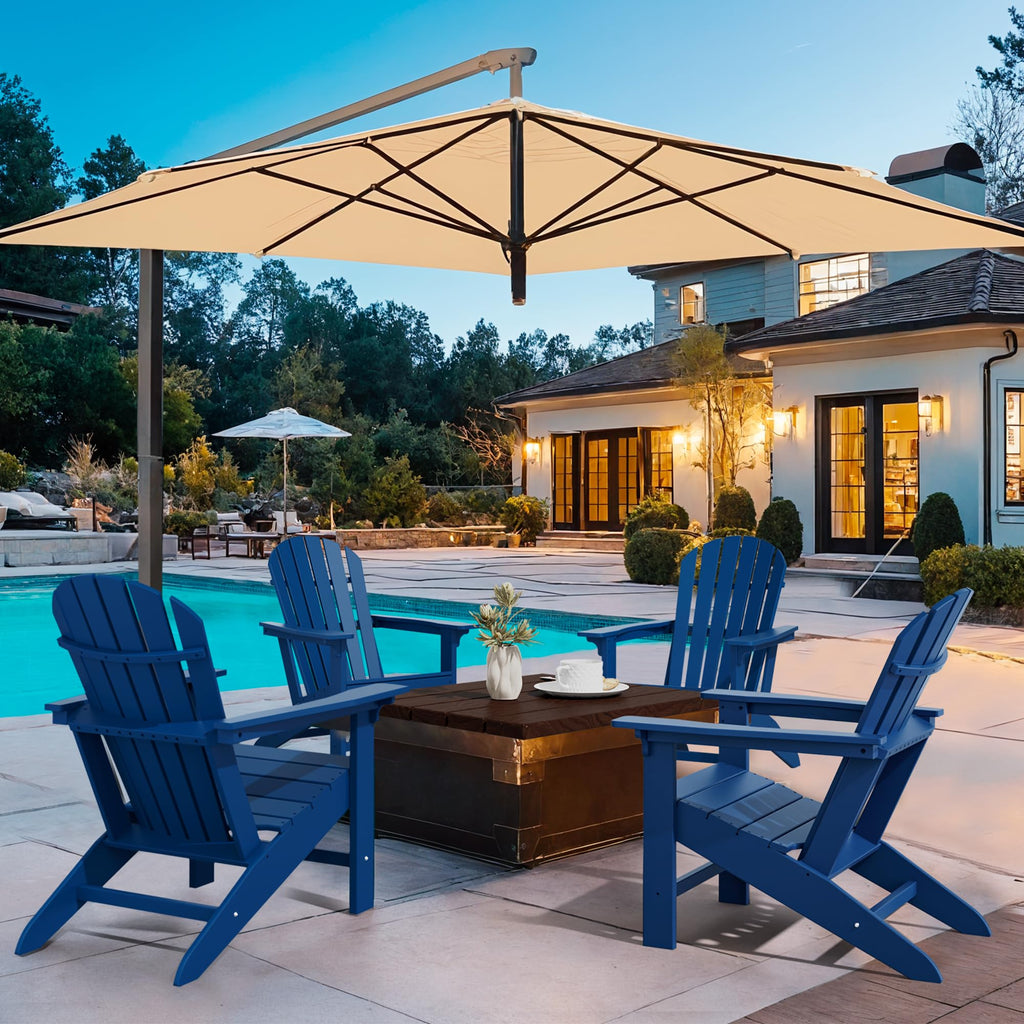 Plastic Adirondack Chair Set of 4 Navy Blue L793408