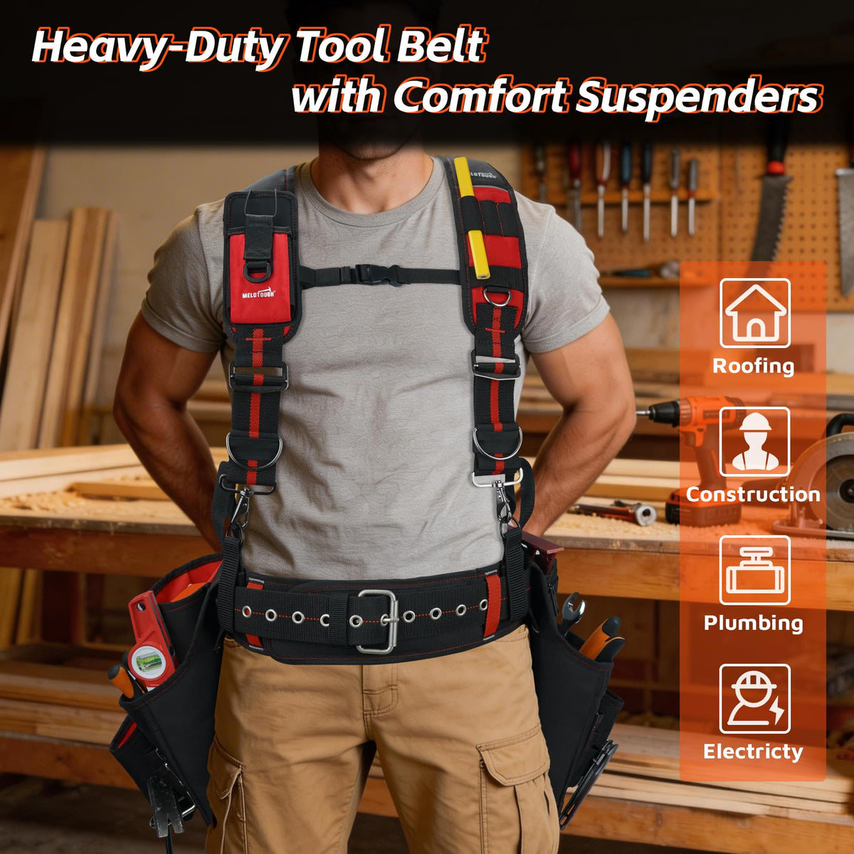 Tool Belt with Suspenders and Tool Pouch J430589
