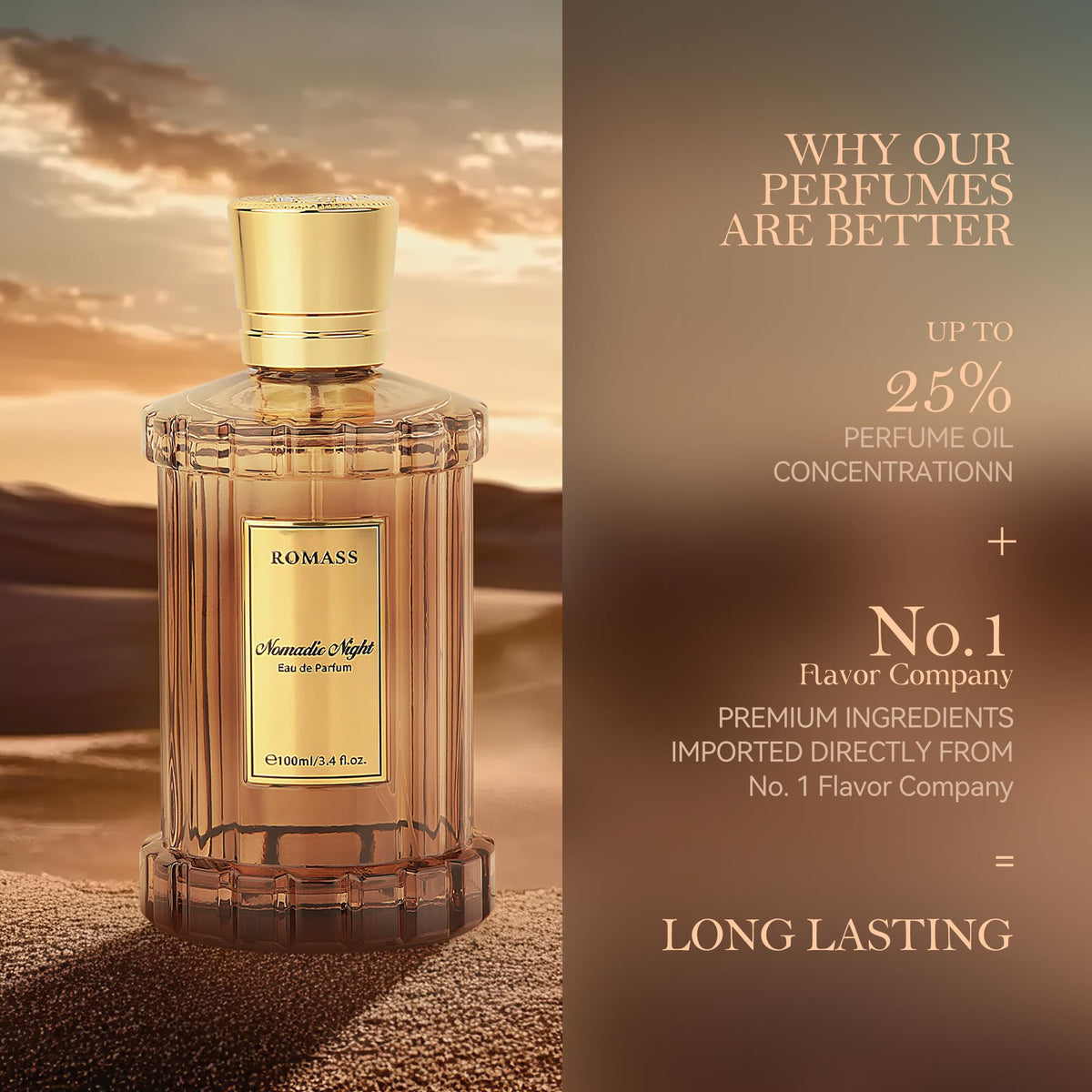 Long Lasting Unisex Oud Eau de Parfum 3.4oz B317