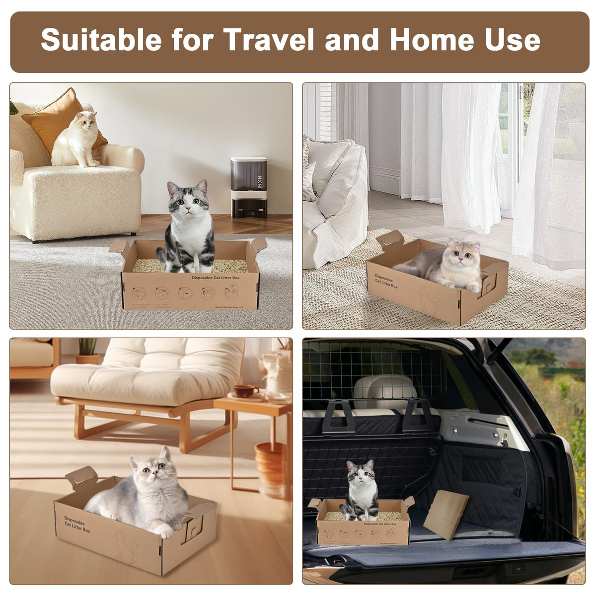2 Pack Large Cardboard Cat Litter Box F409