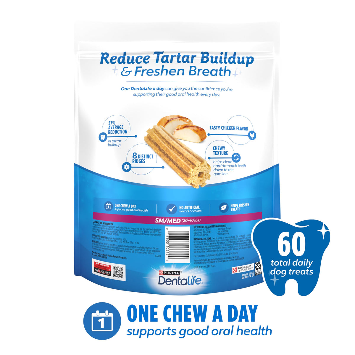 Daily Oral Care Dog Treats, Small/Medium, 60 ct M7594