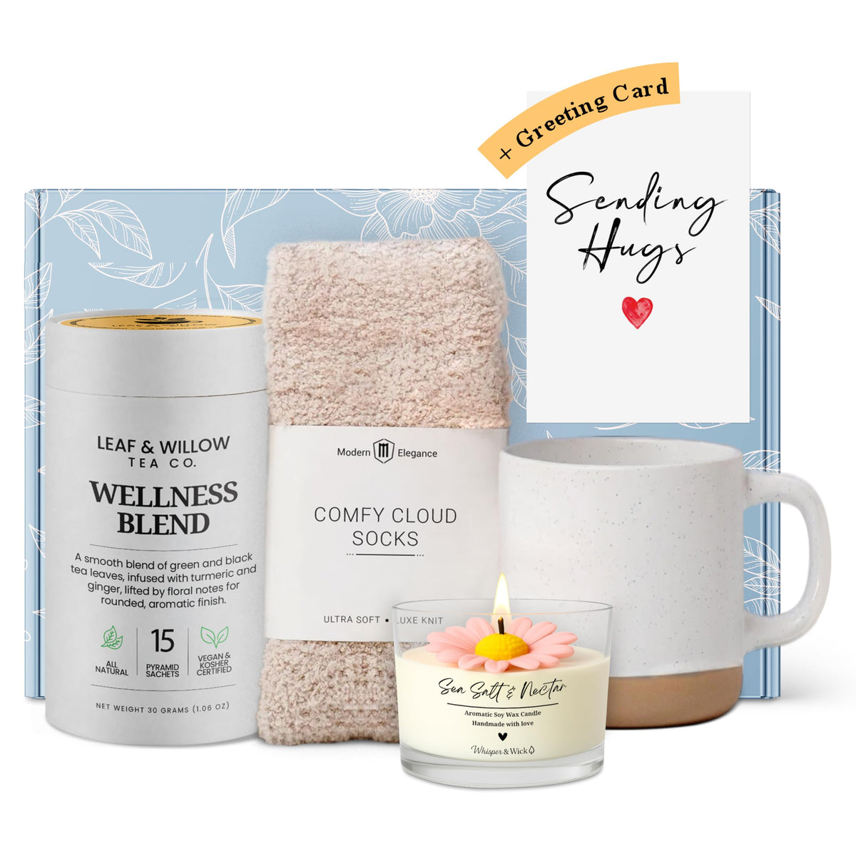Ceramic Mug Socks Candle Tea Gift Set U98138