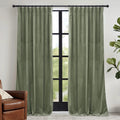 Sage Green Velvet Curtains 96 inches B1142