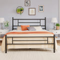 Full Size Black Metal Bed Frame with Headboard and Footboard D31777