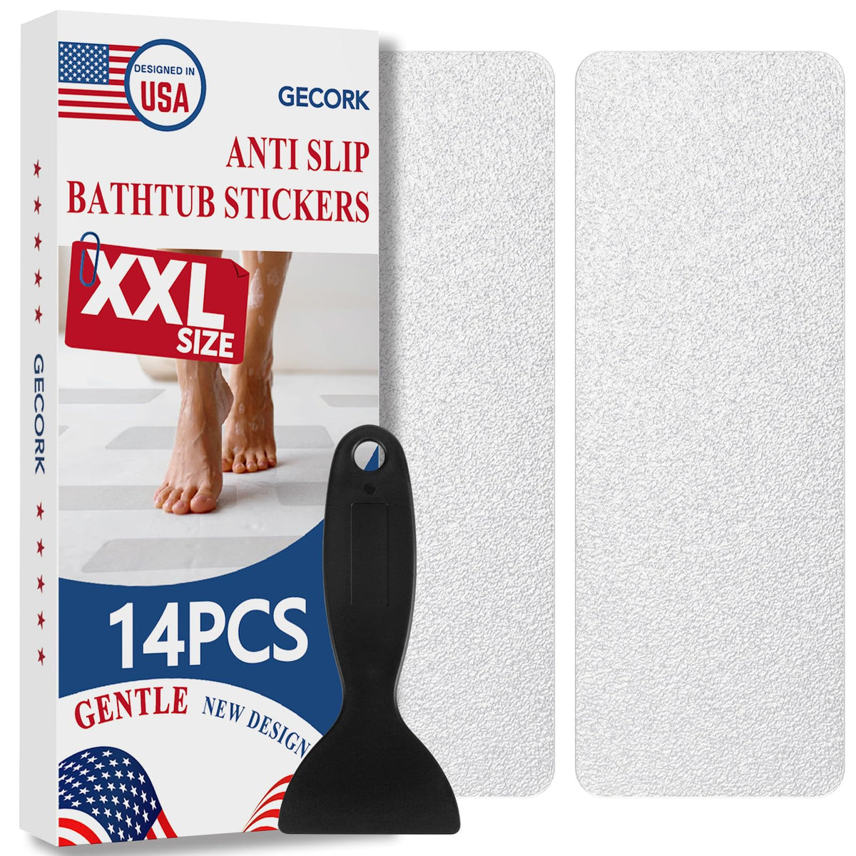 28PCS XXL Anti-Slip Shower Stickers with Scraper G3185