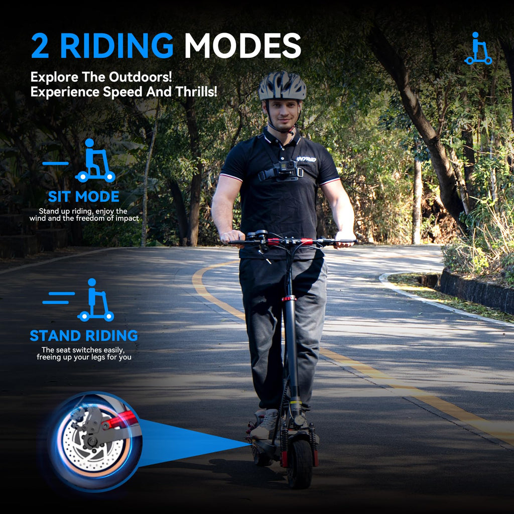 Electric Scooter with Seat 10 inch Off Road Foldable J5780