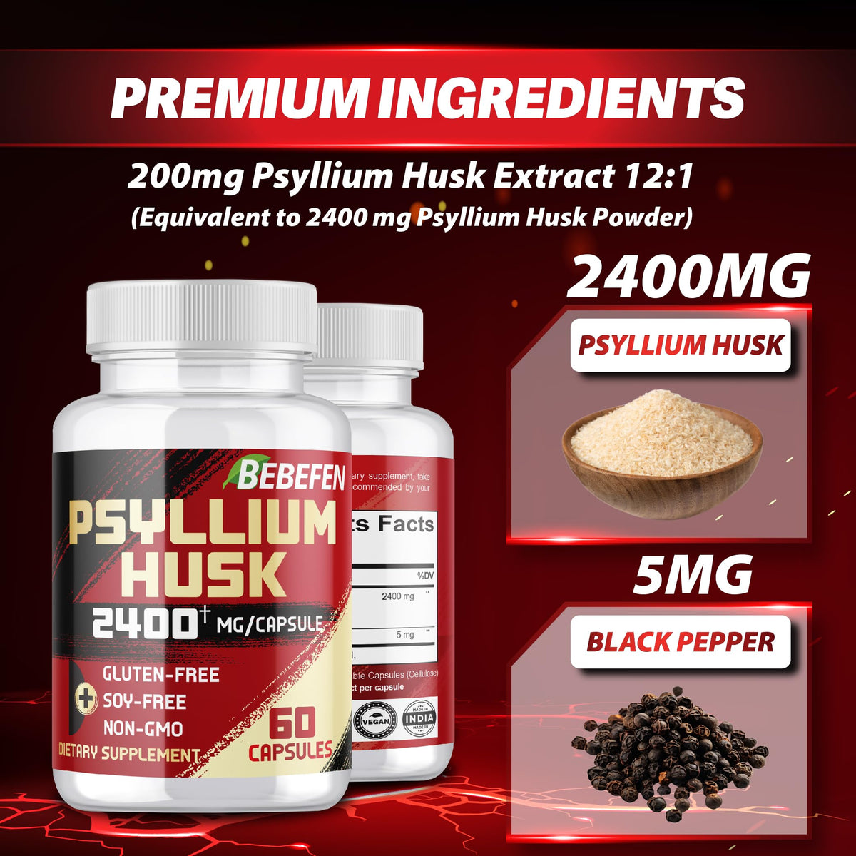 2400mg Psyllium Husk Capsules Y7444
