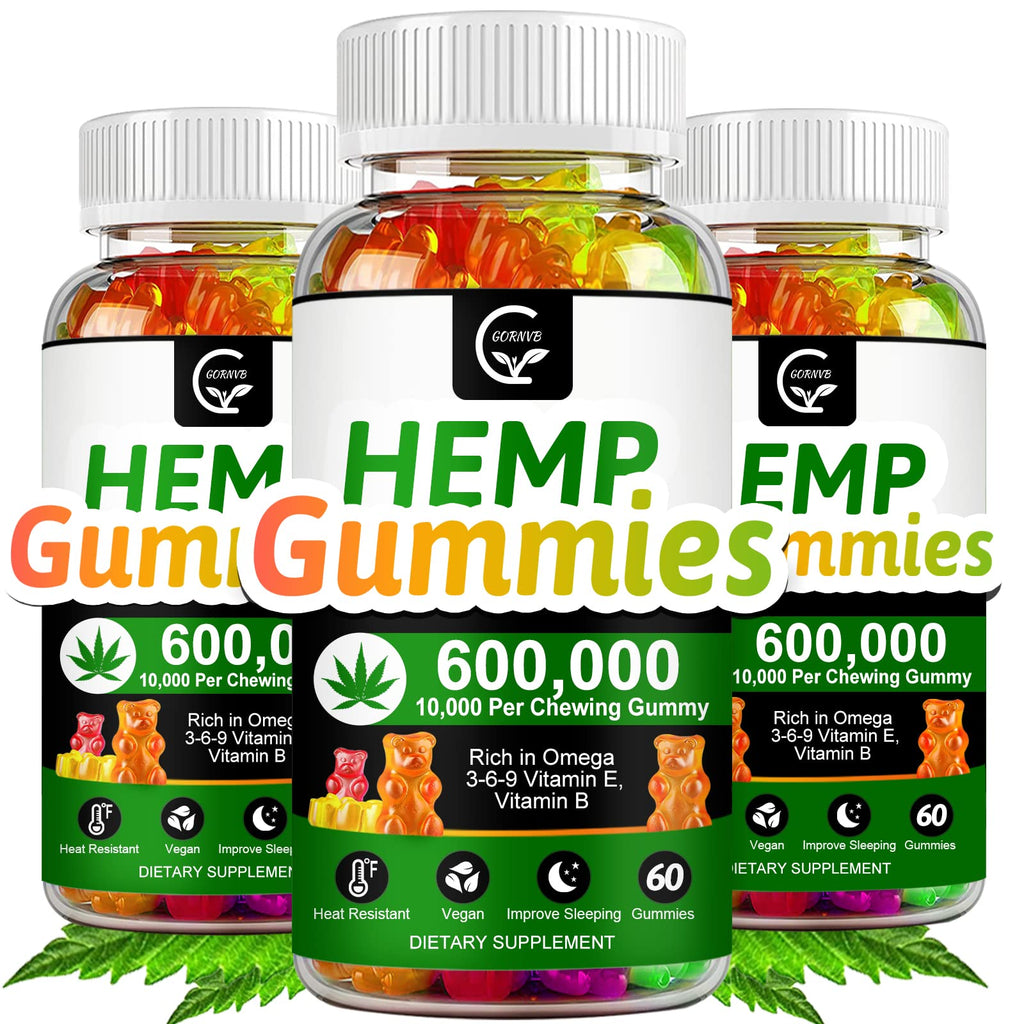 High Potency Hemp Gummies 600,000 Extra Strength Vegan Gluten-Free X826