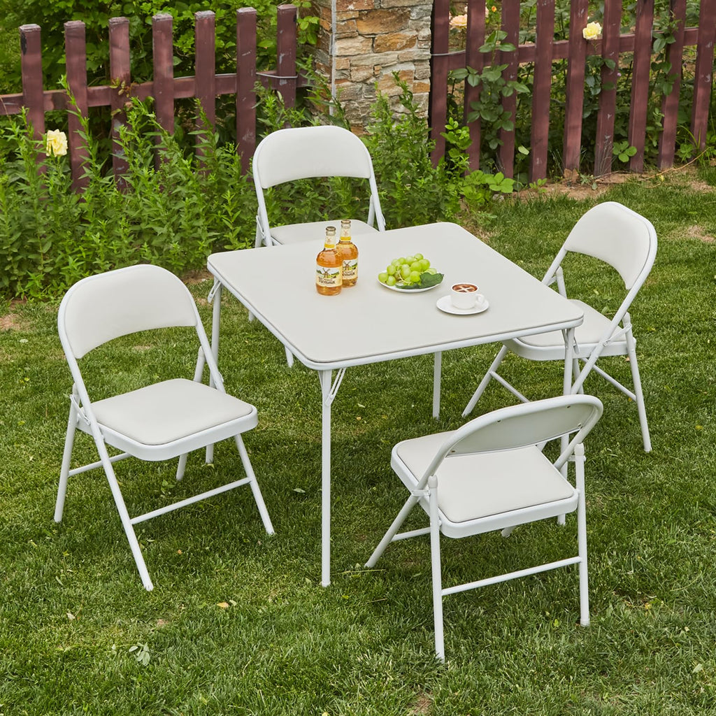 Square Folding Table with Collapsible Legs White B55960
