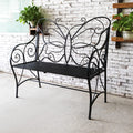 Outdoor Cast Iron Bench with Armrests Double Seats I403