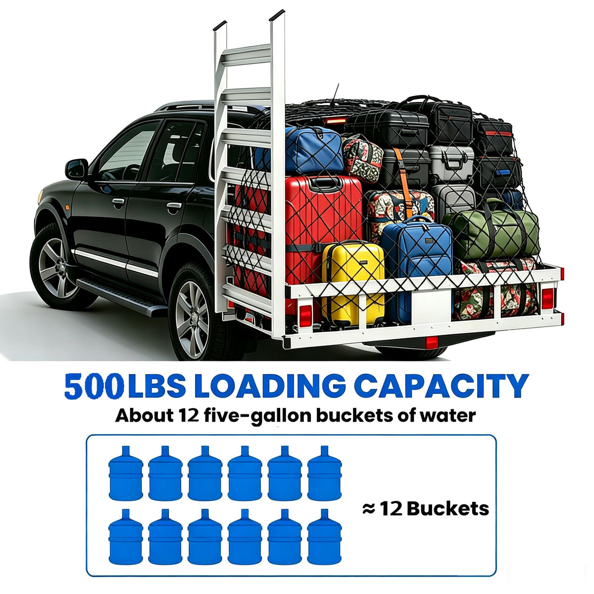 Hitch Cargo Carrier with Ramp, 500 lbs Capacity X697084