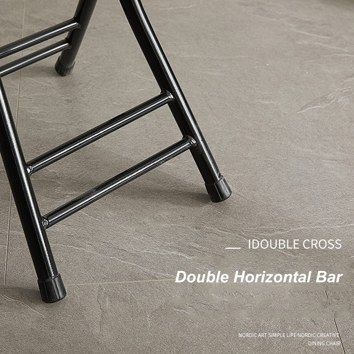 Black 18 Inch Folding Stool with Backrest and Footrest Z1148