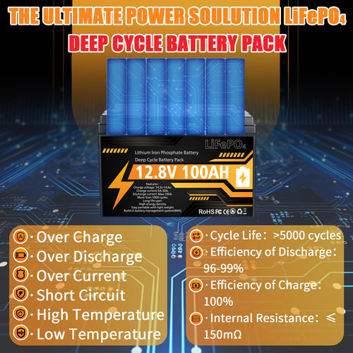 12V 100Ah LiFePO4 Deep Cycle Battery A6461