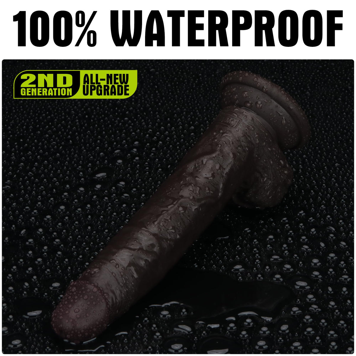 Black 7.5 Inch Dual Density Silicone Dildo I98374