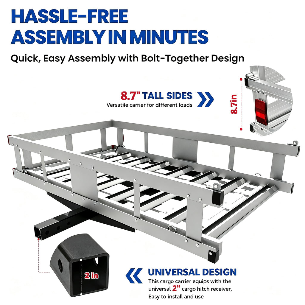Hitch Cargo Carrier with Ramp, 500 lbs Capacity X697084