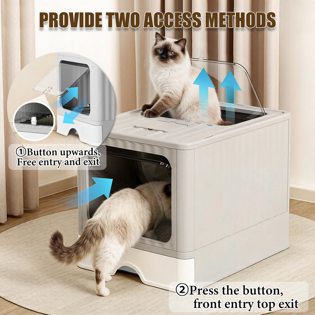 Stainless Steel Cat Litter Box With Lid F455