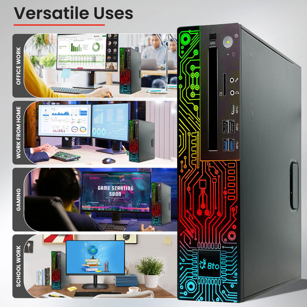 RGB Gaming Desktop PC Intel i5 16GB Ram 512GB SSD GeForce GT 1030 Windows 11 Pro P613
