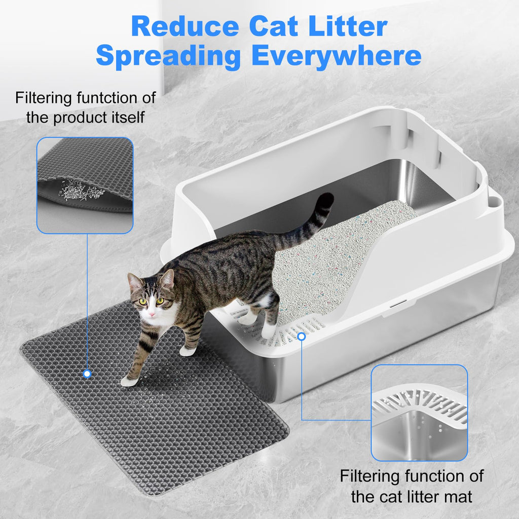 XL Non-Stick Stainless Steel Litter Box D52748