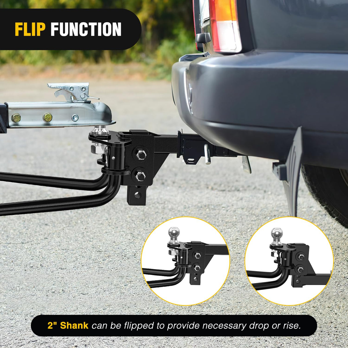 800 lbs Round Bar Weight Distributing Hitch Kit with Sway Control X832