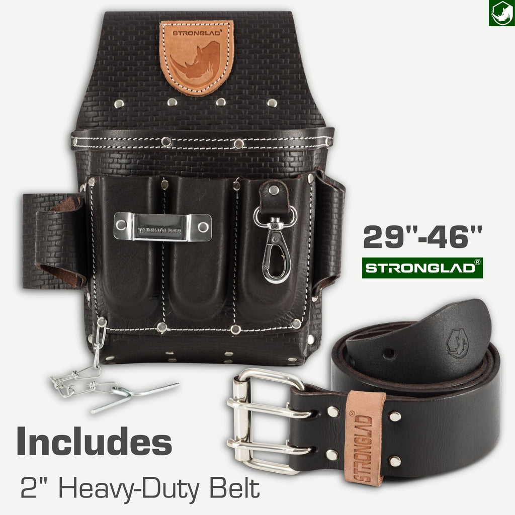 Heavy Duty 13-Pocket Top Grain Leather Tool Belt E437