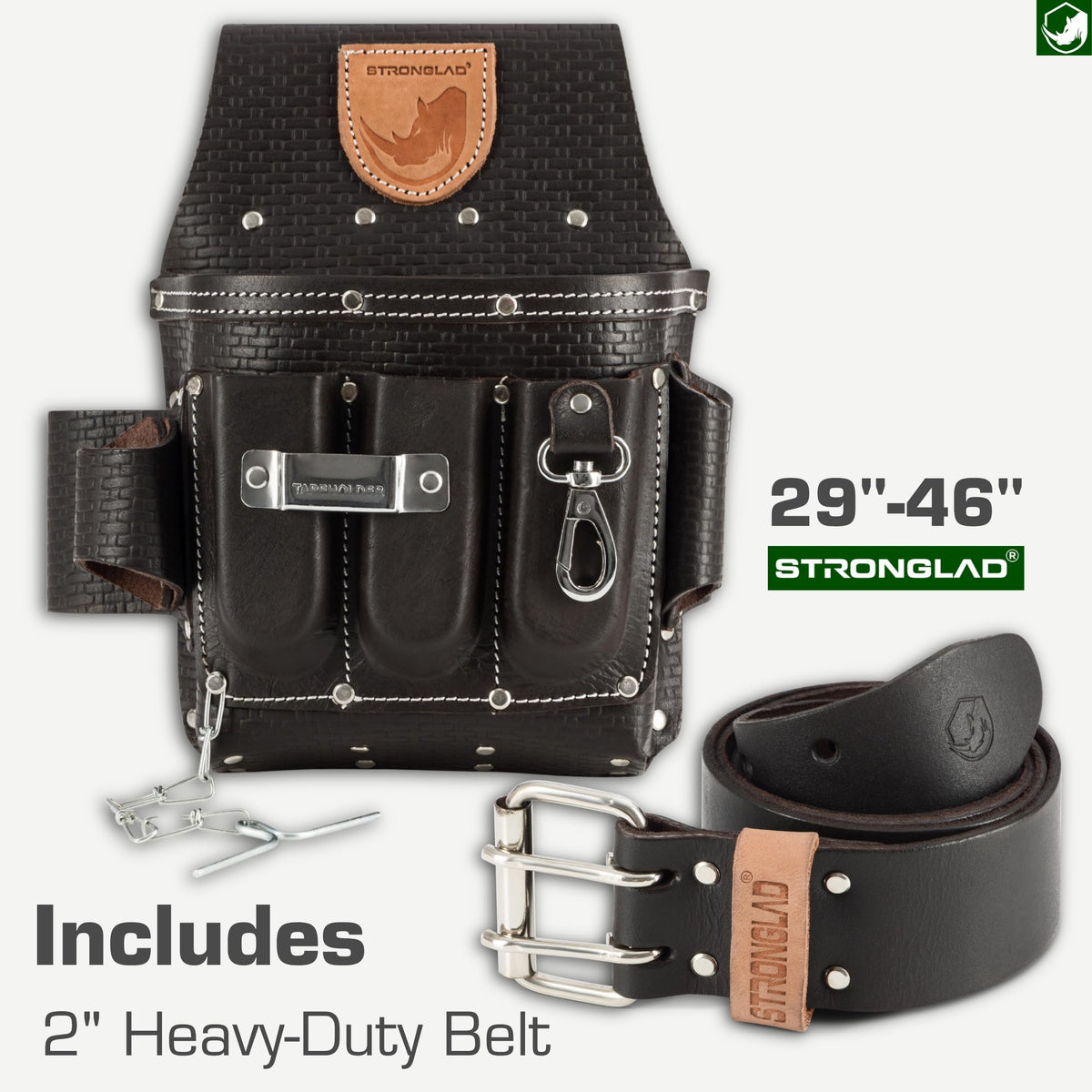Heavy Duty 13-Pocket Top Grain Leather Tool Belt E437