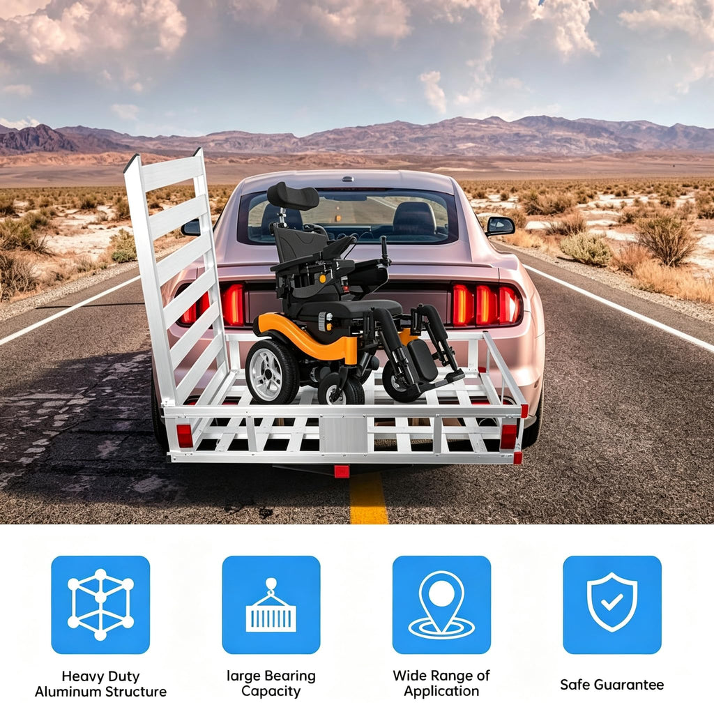 Hitch Cargo Carrier with Ramp, 500 lbs Capacity X697084