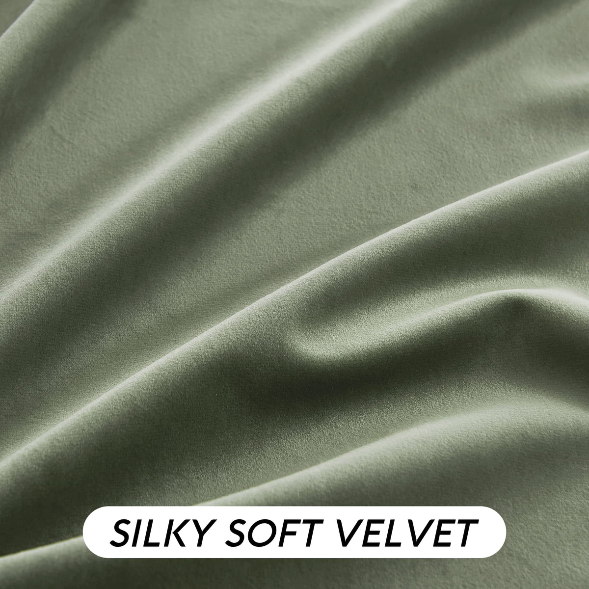 Sage Green Velvet Curtains 96 inches B1142