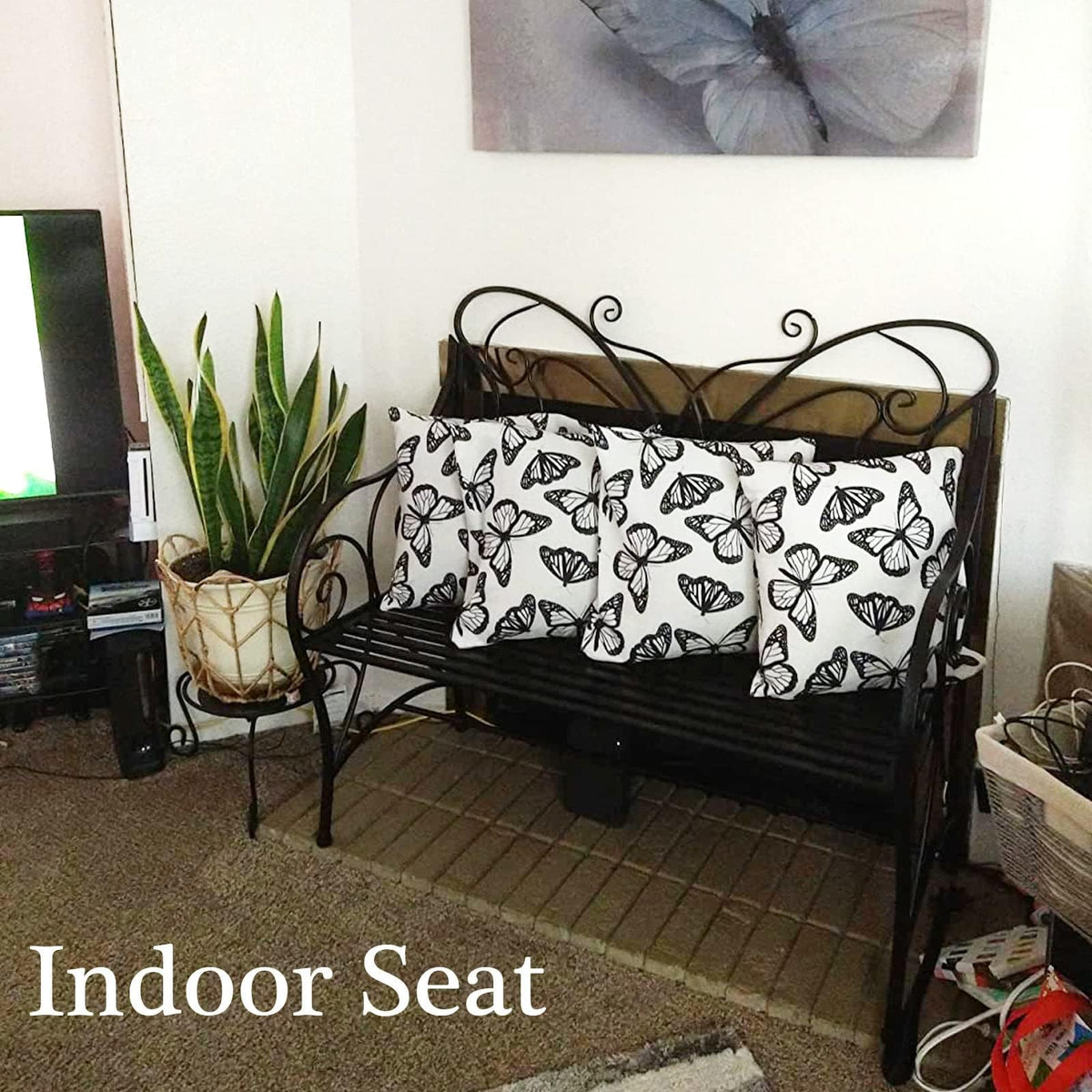 Outdoor Cast Iron Bench with Armrests Double Seats I403