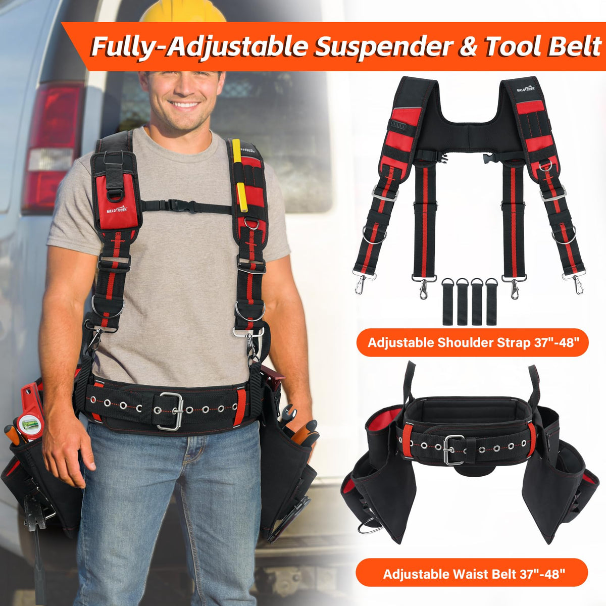 Tool Belt with Suspenders and Tool Pouch J430589