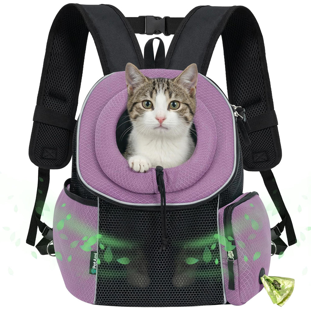 Hands Free Front Pet Carrier Backpack, 10 lbs, Purple V55580