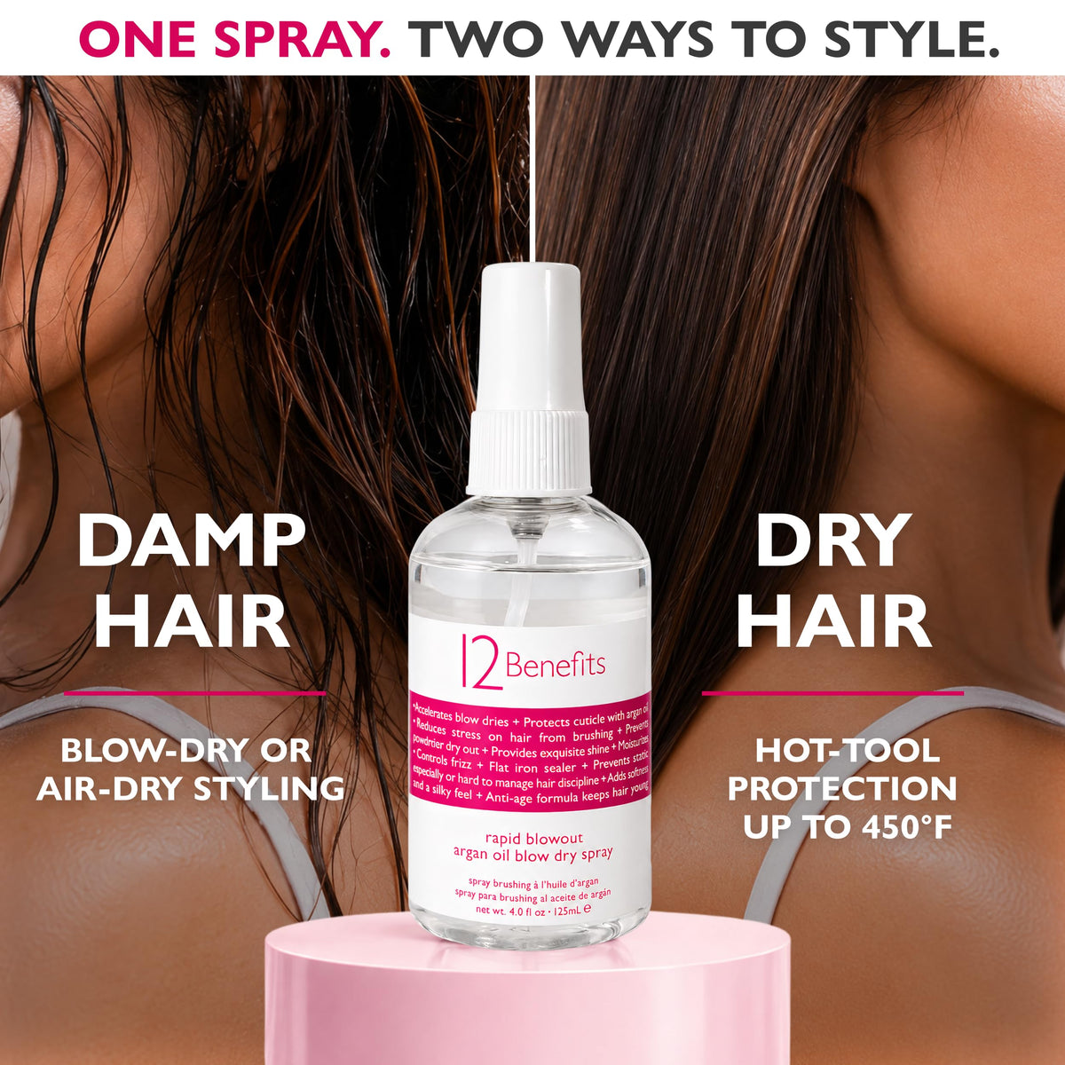Argan Oil Heat Protectant Spray 4 oz E529