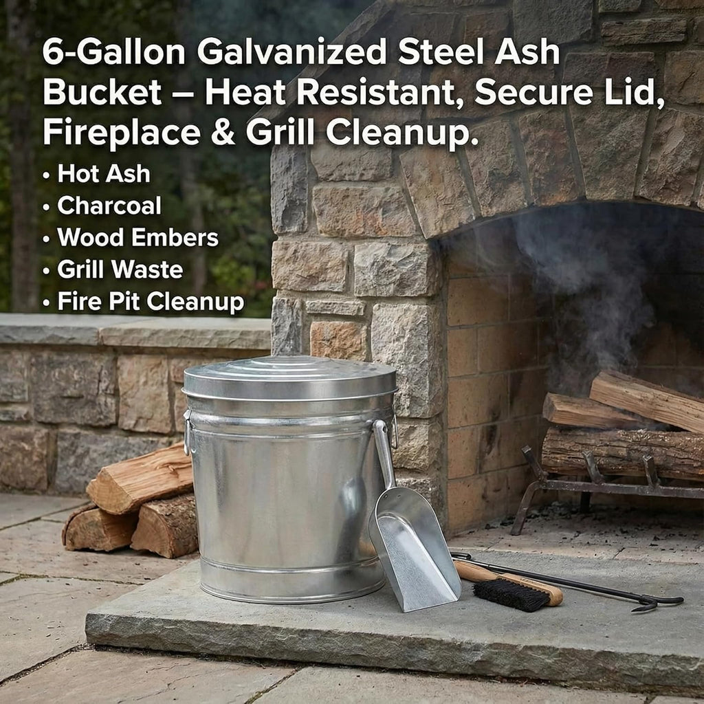 6-Gallon Galvanized Steel Storage Can with Lid H657067