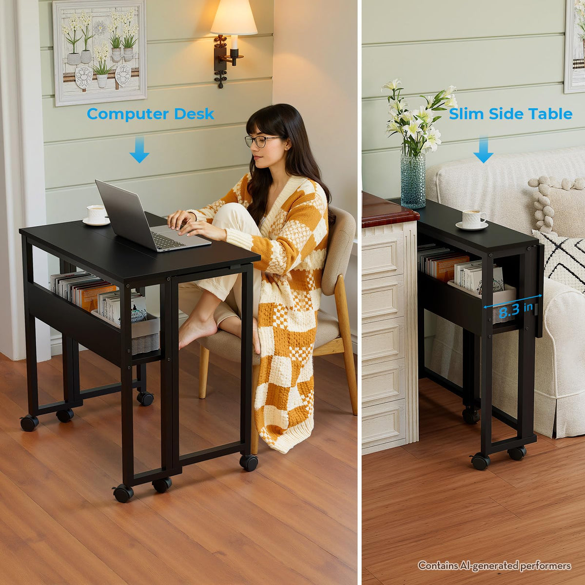 Folding Desk with Wheels L721
