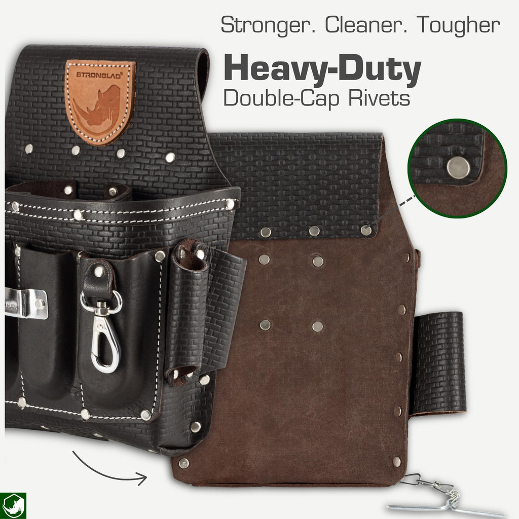 Heavy Duty 13-Pocket Top Grain Leather Tool Belt E437
