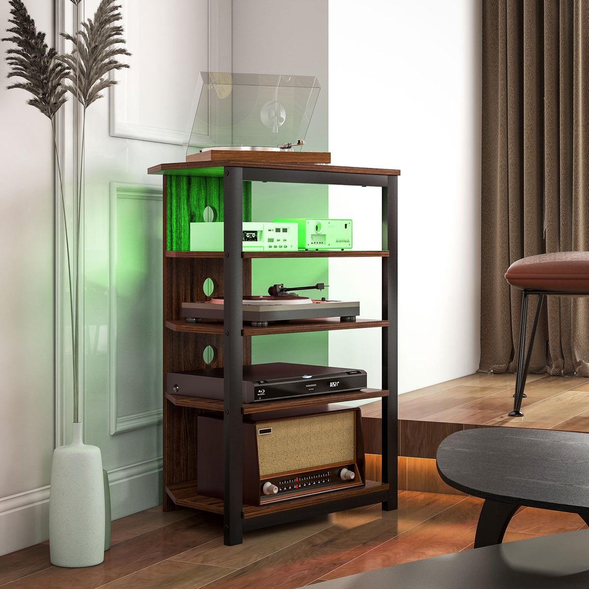 Brown 4-Tier Media Stand B3221