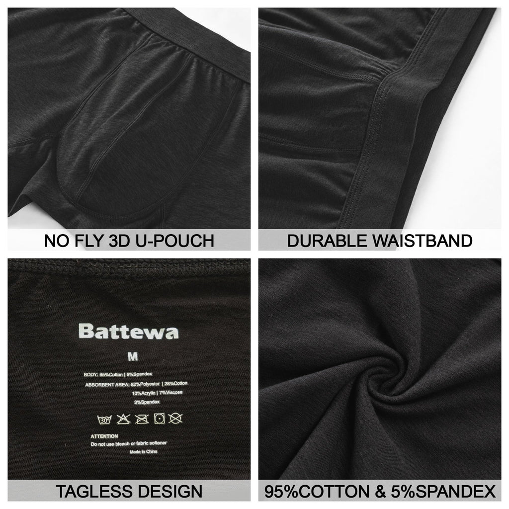 Mens Washable Incontinence Underwear 50ml Absorbent 4XL Y409